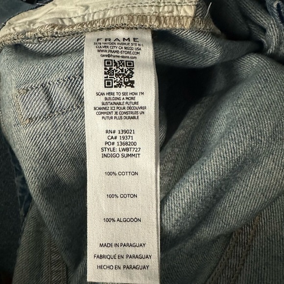 Frame The Low Boot Indigo Summit Jeans Size 30 Distressed - Picture 13 of 13